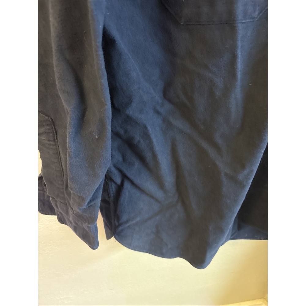 L.L.Bean Chamois Cloth Shirt Mens 16 XL Navy Blue Made in USA Workwear Cotton - Picture 8 of 11